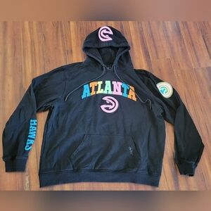 Pro Standard Black Atlanta Hawks Basketball Hoodie Colorful 'Atlanta' Accents